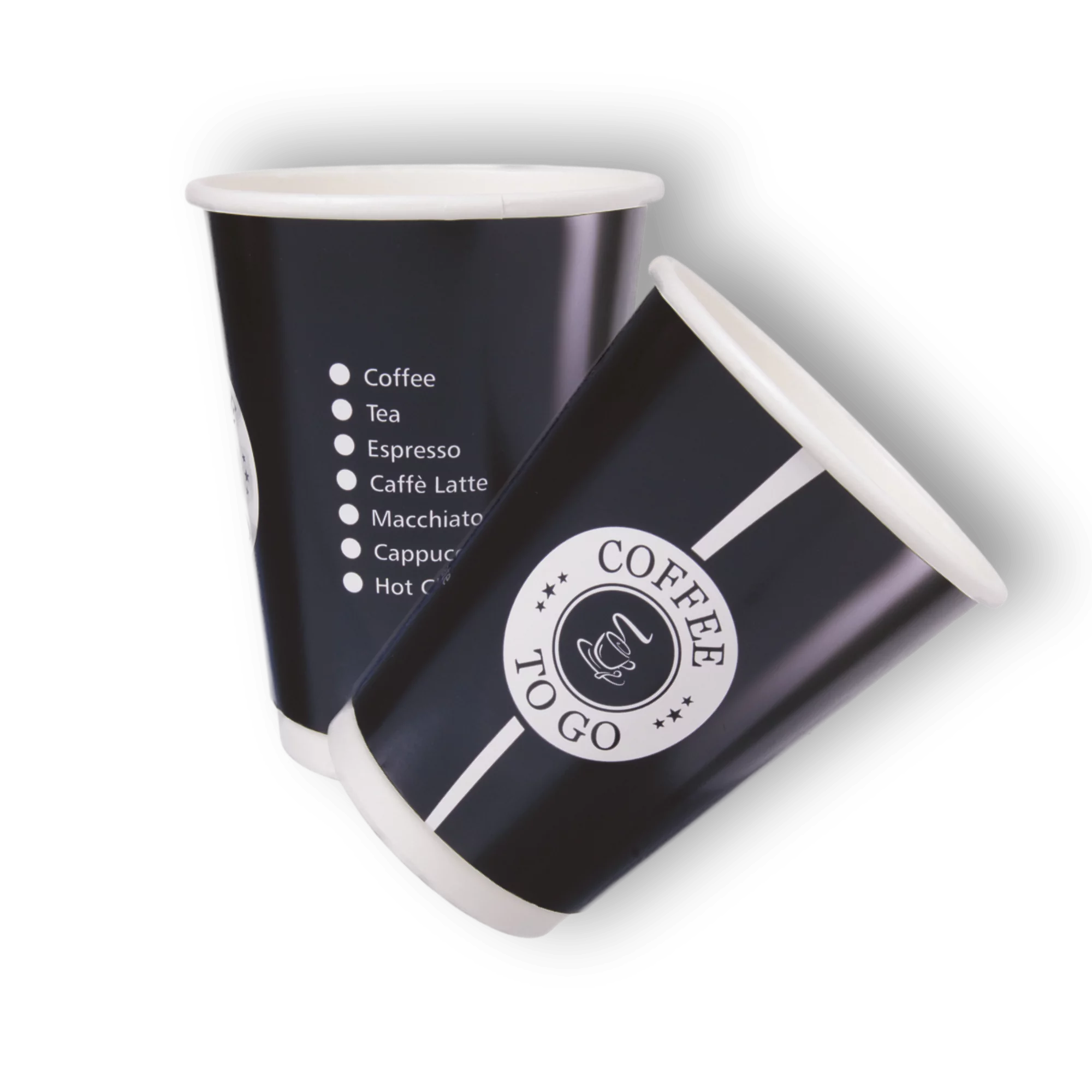 Kaffeebecher PE-Beschichtung "Coffee To Go" Schwarz