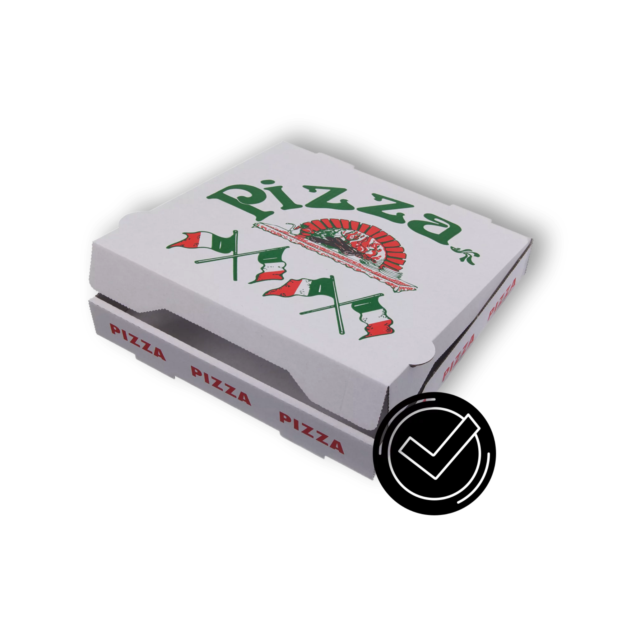 Pizzabox Kraftpapier "NYC Italien Flagge", Weiß