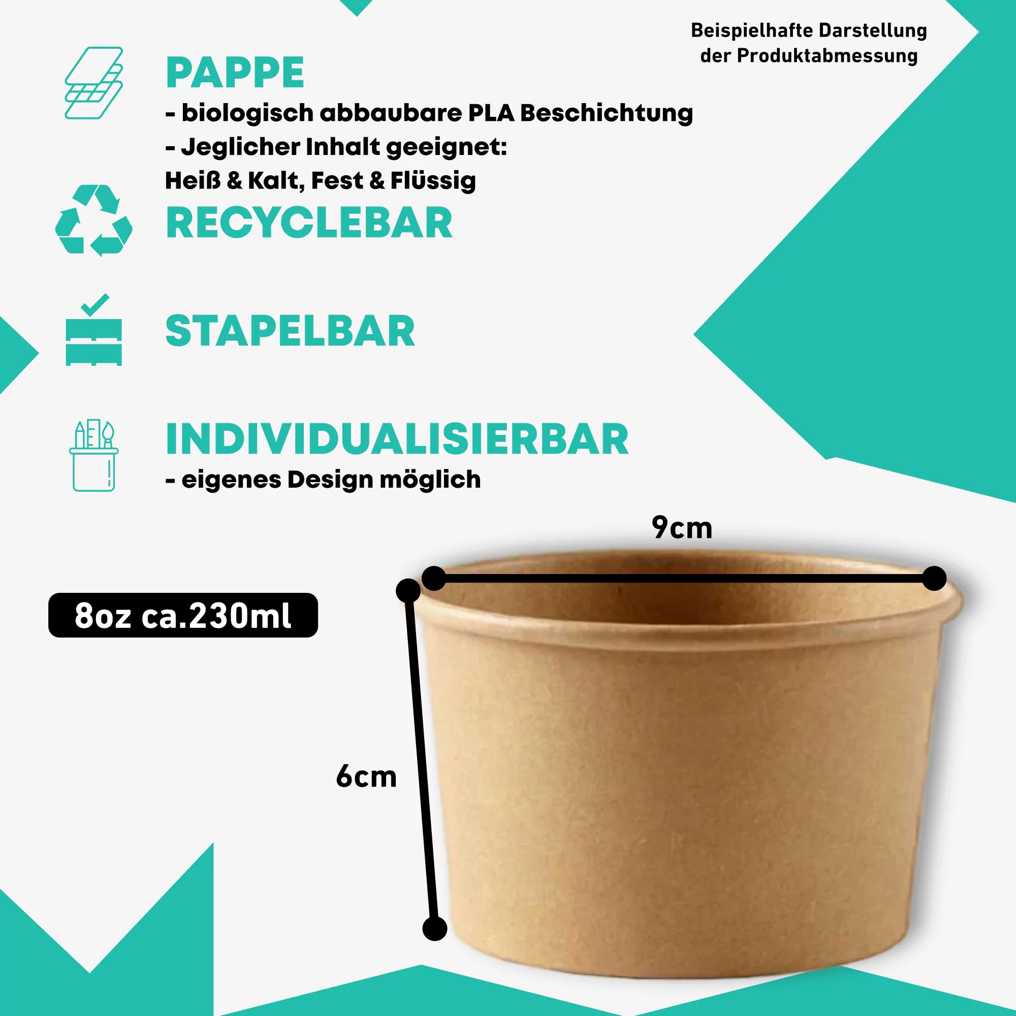 Soup to Go Becher Kraftpapier, Braun